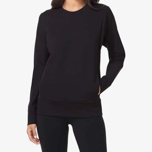 Tommy John Women’s Ponte Crew Neck Sweatshirt Black Small